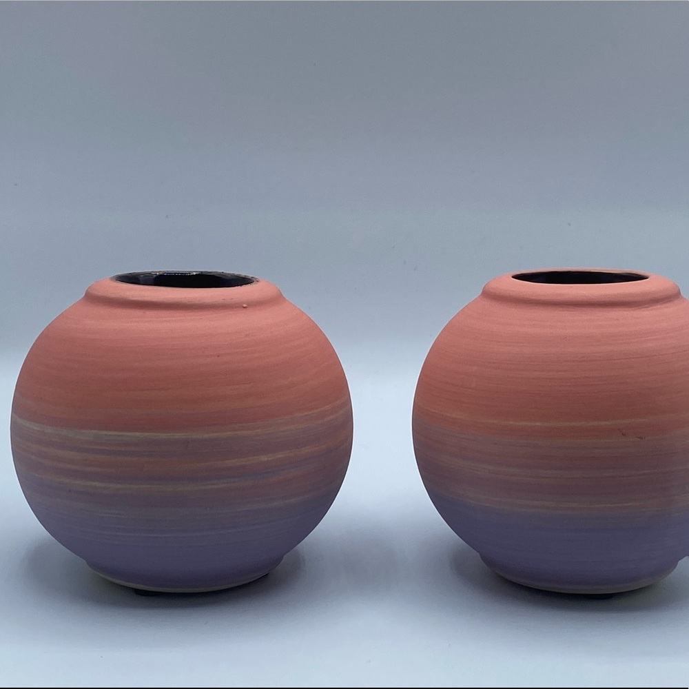 Handmade Pottery Bohemian Candle Holder Set